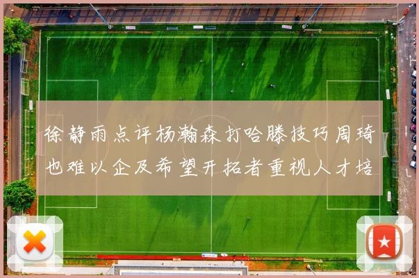 徐静雨点评杨瀚森打哈滕技巧周琦也难以企及希望开拓者重视人才培养